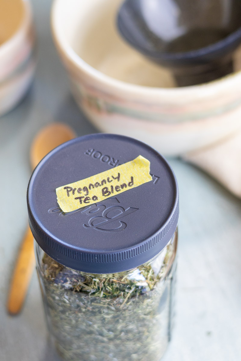 labeled pregnancy tea blend.
